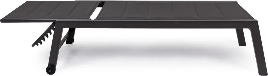 Antracytowy metalowy leżak ogrodowy Hilde – Bizzotto