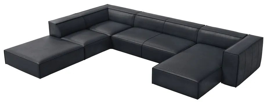 Ciemnoniebieski skórzany narożnik (lewostronny) Madame – Windsor &amp; Co Sofas