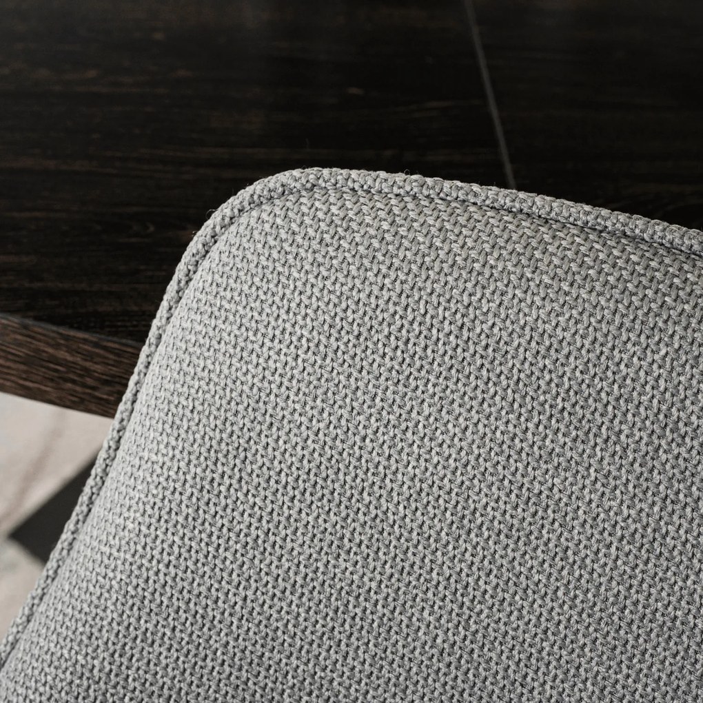 Krzesło Tapicerowane do Jadalni EDRICK Szare Nowoczesne Loft