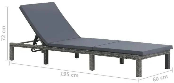 Regulowany leżak ogrodowy antracytowy - Peluvio