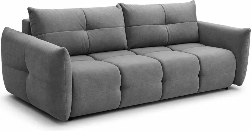 Kanapa Tetrin – nowoczesna sofa z funkcją spania, pojemnikiem na pościel i poduchami oparciowymi