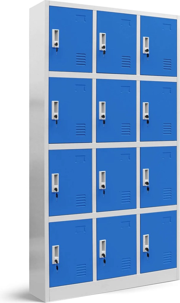 Szafa BHP z 12-skrytkami 90x40x185 cm Marcin szary/niebieski