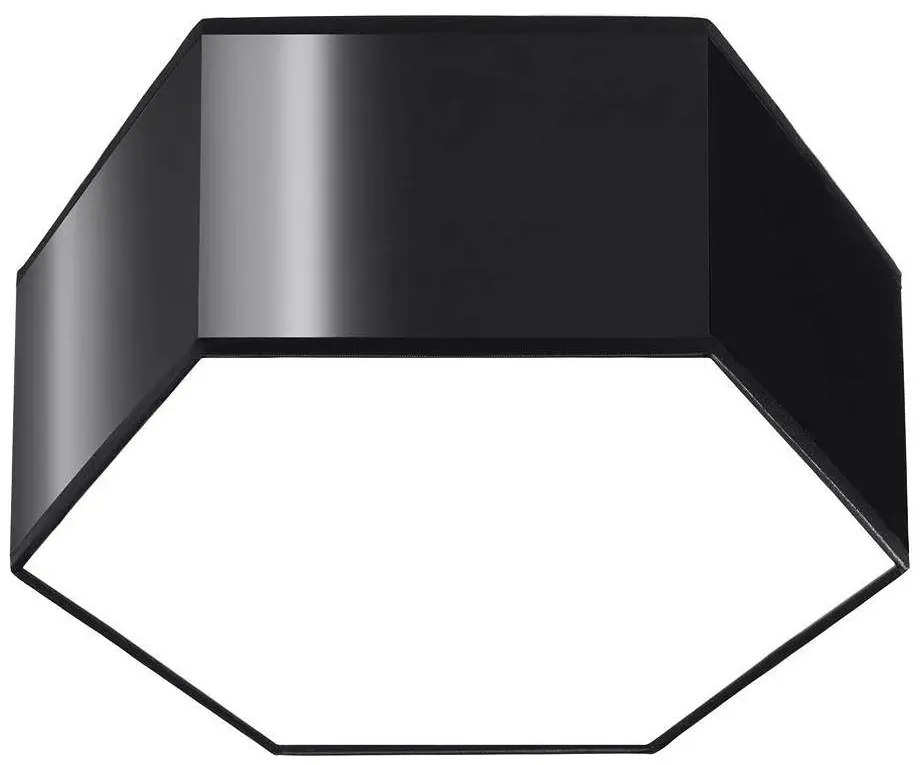 Czarny nowoczesny plafon heksagon 13,5 cm - S748-Almos