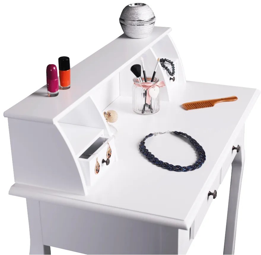 Ozdobny stolik ze stołkiem RODES NEW, biały