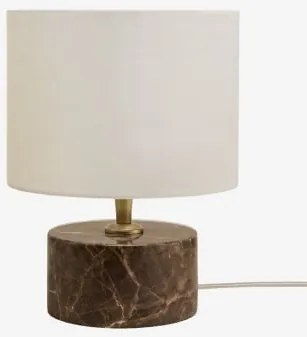 Lampa Stołowa Z Naturalnego Kamienia Orlena Brązowy Marmur Emperador & Biały Ø20 Cm - ↑15 Cm Arlina - Sklum