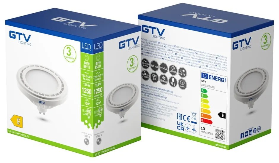 Żarówka LED z gwintem GU10, 12,5 W – GTV