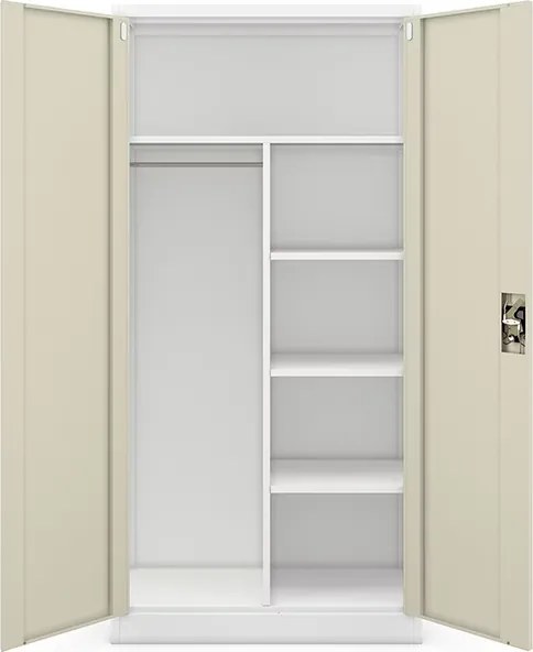 Socjalna szafa ubraniowa Eco Design Dawid, 90x45x185 cm, biały/dąb sonoma