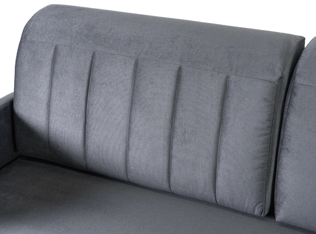 Sofa Rozkładana z Funkcją Spania LUMO Dwuosobowa Szara Nowoczesna do Salonu