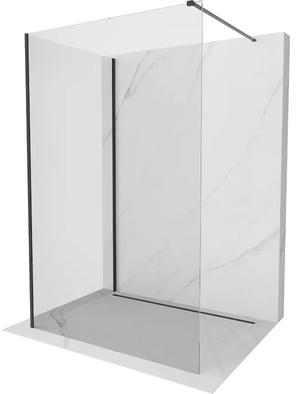 Mexen Kioto ścianka prysznicowa Walk-in 140 x 105 cm, transparent, czarna - 800-140-212-70-00-105