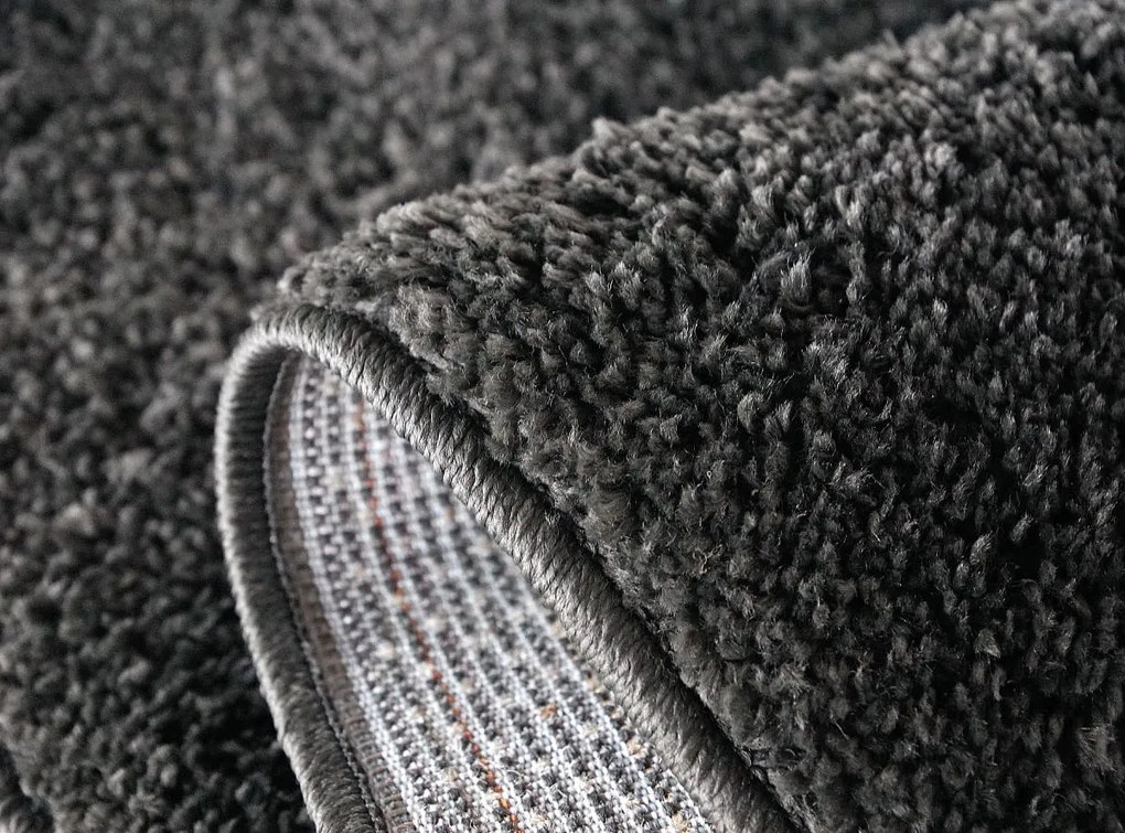 Dywan shaggy Best ciemny brąz 200 cm x 200 cm koło