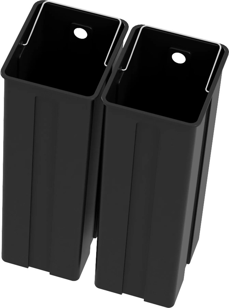 HOMCOM Kosz na śmieci z pokrywą i pedałem, Stal nierdzewna, Komory 2x20 L, Srebrny