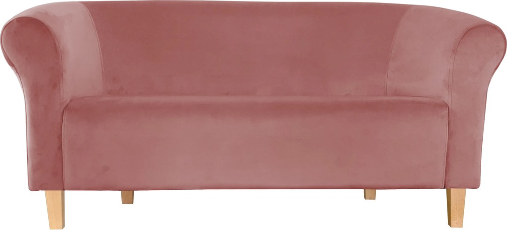 Sofa Milo tkanina Welur wygodna sofa tapicerowana do salonu i poczekalni : Kolor nogi - Drewno, Kolor tkaniny - VELVET - MG58, Typ tkaniny - Velvet, Wysokość nogi - 15 cm