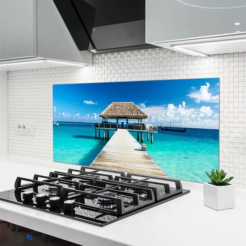 Panel Szklany do Kuchni Monumentalny Most Nad Cieśniną