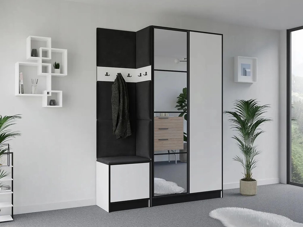 Garderoba EDEN 13  Biały + Czarny