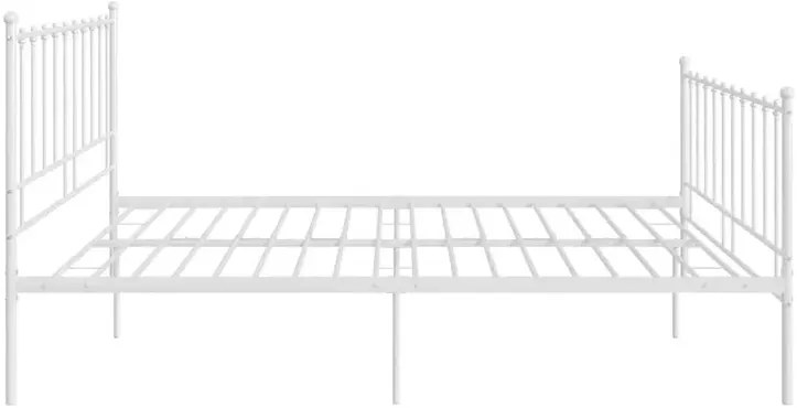 Białe metalowe łózko z zagłówkiem 180x200 cm - Evissa