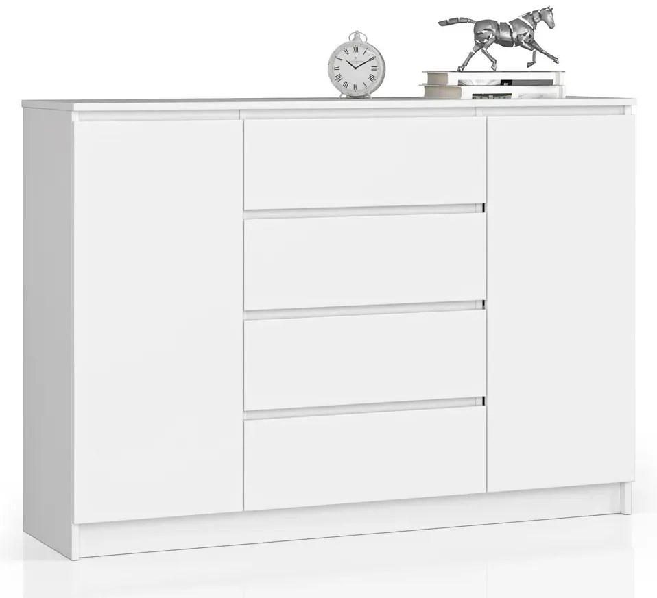 Biała duża komoda z szufladami - Liv 3X 140 cm