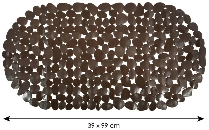 Spirella Antypoślizgowa mata do wanny GALETS,brązowa, 99 x 39 cm