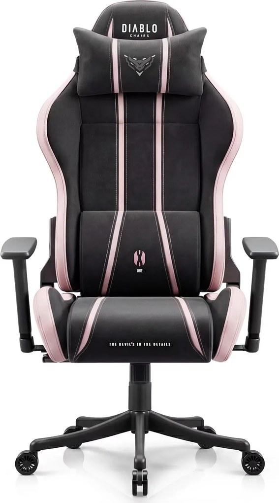 Fotel gamingowy młodzieżowy Diablo X-One Small Size materiałowy, Akira Pink