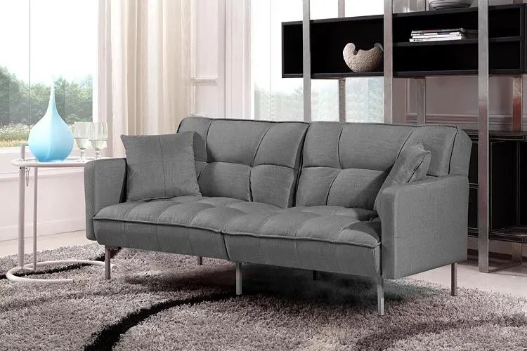 Sofa pikowana rozkładana Barton - popiel