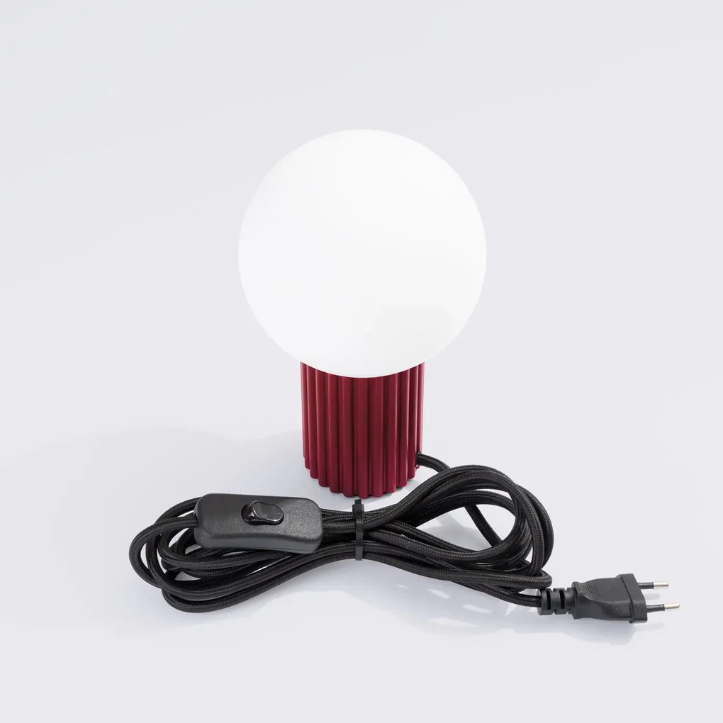 Lampa biurkowa HALO burgund ryflowana SOLLUX  LIGHTING