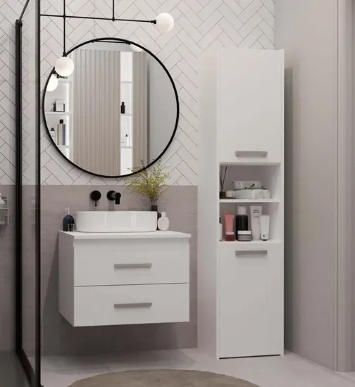 Biała szafka łazienkowa z szufladami  60 cm K2-W16