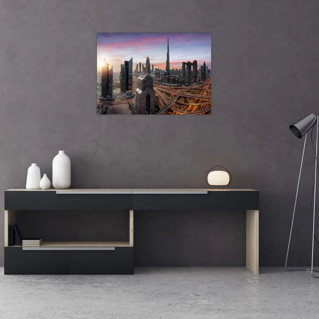 Obraz na szkle - Panorama Dubaju (70x50 cm)