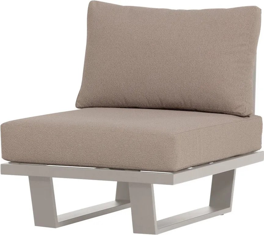 Szarobeżowy metalowy/tapicerowany fotel ogrodowy Bear – WOOOD