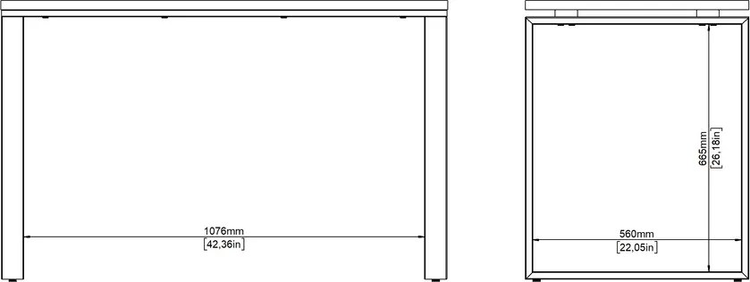 Biurko loft na płozach Sign 120 jackson hickory/szary mat