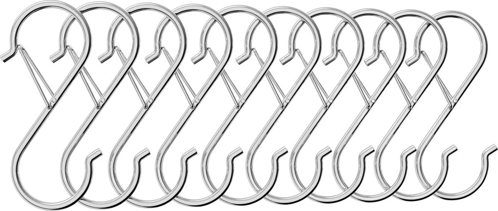 Haczyki na drążek do szafy 90x35x3 mm, zestaw 10 sztuk