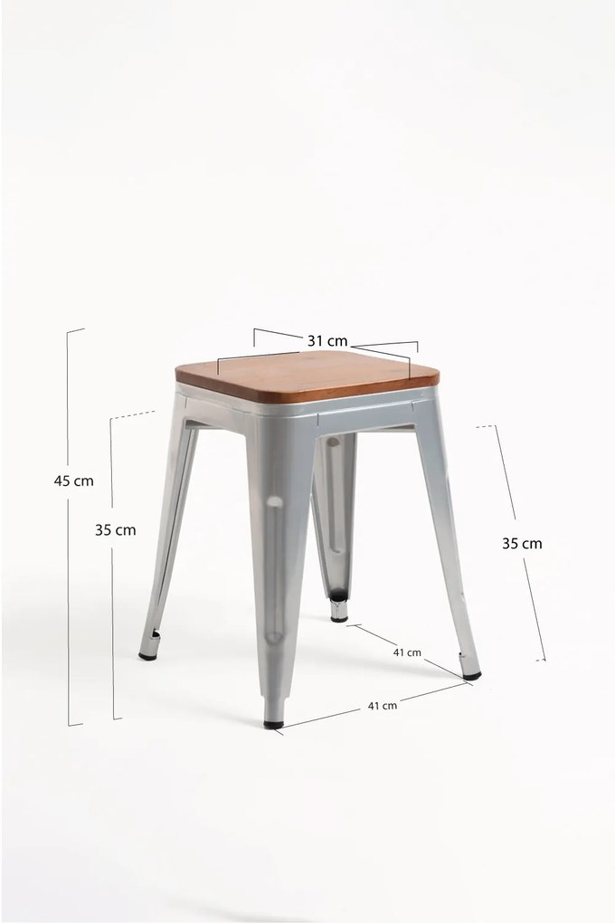 Taburete Torix Pequeńo Madera Natural