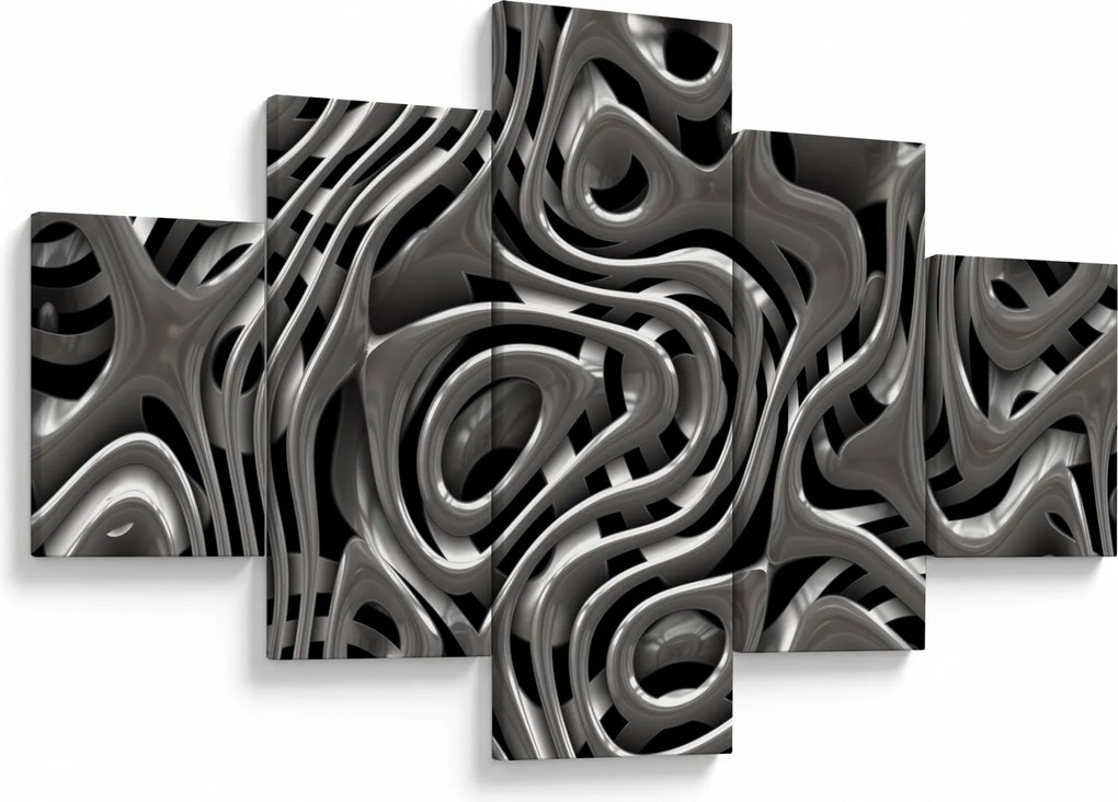 Obraz - Metaliczna abstrakcja (125x70 cm)