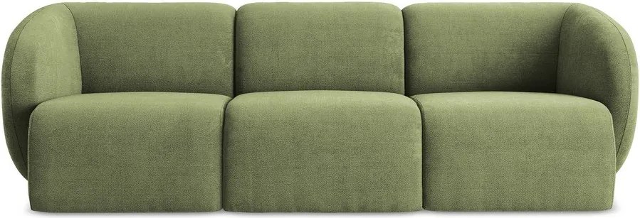 Zielona sofa z tkaniny szenilowej 244 cm Lani – Makamii