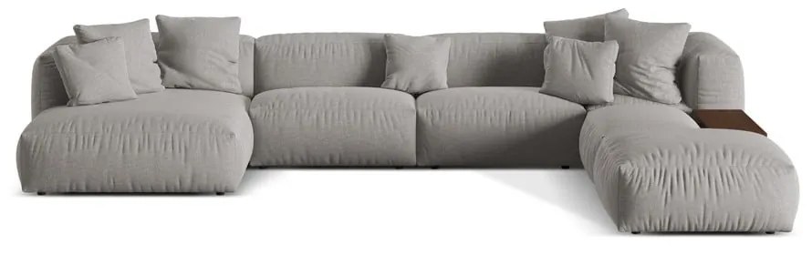 Jasnoszary narożnik modułowy (prawostronny/w kształcie litery U) Martina – Micadoni Home