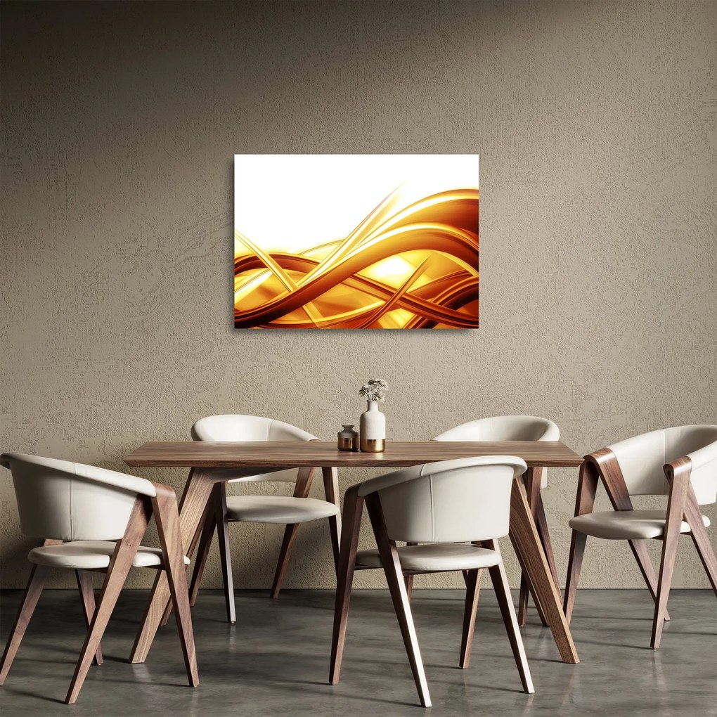 Obraz na szkle - Żółta abstrakcja (70x50 cm)