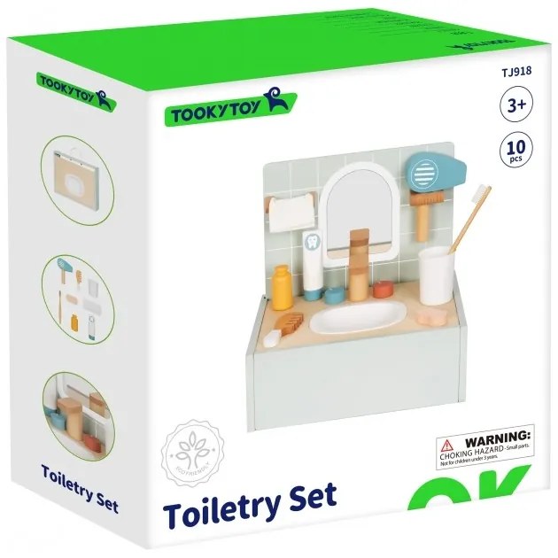 Tooky toy toilet bathroom toaleta drewniana łazienka z akcesoriami