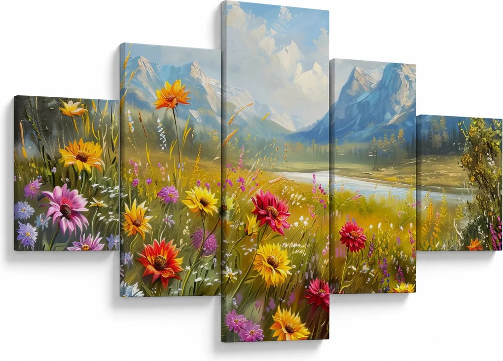 Obraz - Malowany krajobraz (125x70 cm)