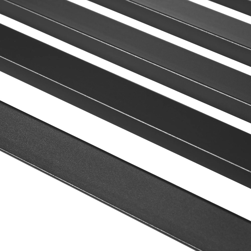 Outsunny ławka ogrodowa metalowa 2-osobowa czarna 127x58x82, na dwoje, lawka metalowa czarna | Aosom PL