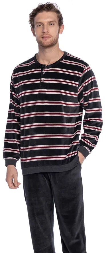 Ciepła piżama męska ARLINDO 3XL Brązowy