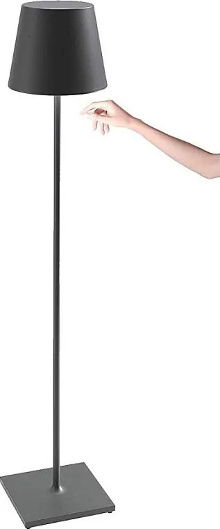 Lampa LED Poldina Pro XXL, ciemnoszara, akumulatorowa i ściemnialna, 150 cm, z czasem pracy na baterii do 12 godzin.