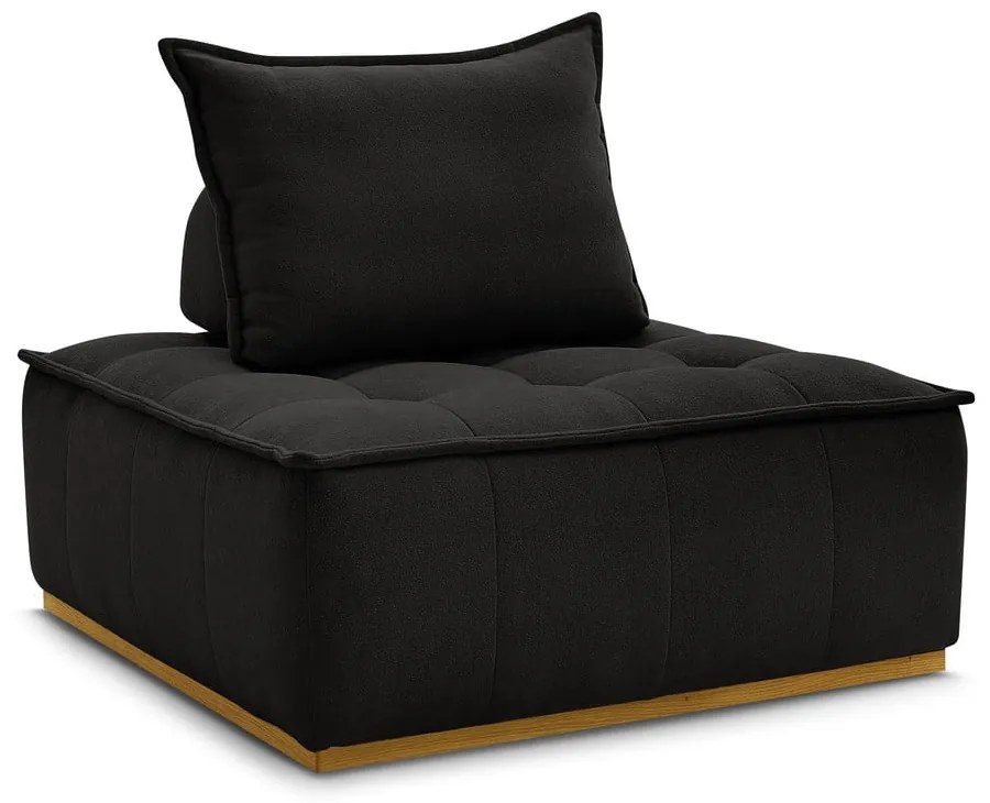 Czarny fotel z tkaniny szenilowej Elisa – Bobochic Paris