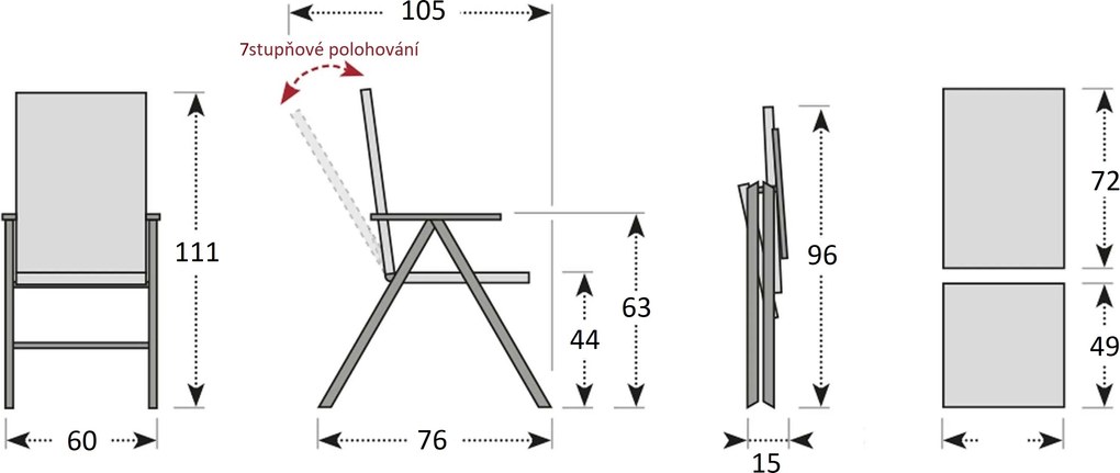 Doppler EXPERT regulowany fotel ogrodowy