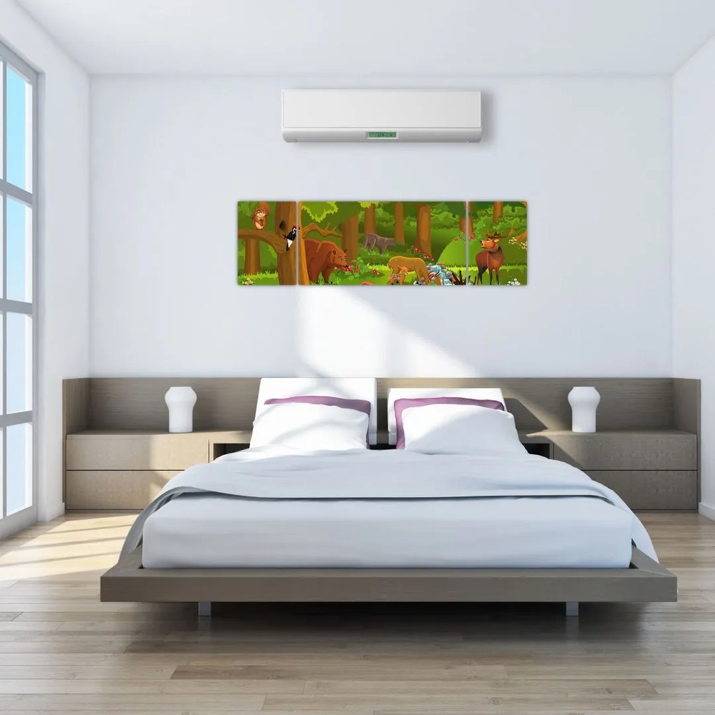 Dziecięcy obraz ze zwierzątkami (170x50 cm)