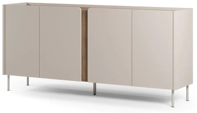 Kremowo-naturalna komoda w dekorze dębu 180x82x40 cm Lucile – Marckeric