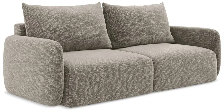 Beżowa rozkładana/ze schowkiem sofa 238 cm Kalena – Makamii