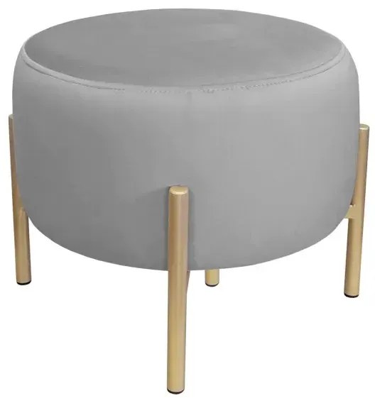 Pufa WILFRED MG VELVET szara/złota ATOS