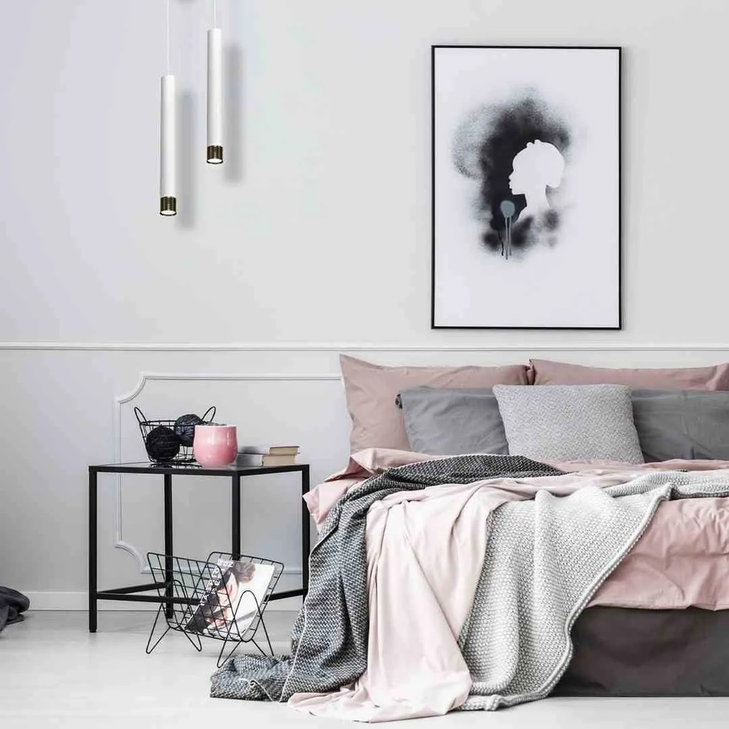 Lampa wisząca, biała, nad wyspę DANI WHITE/CHROME 1xGU10