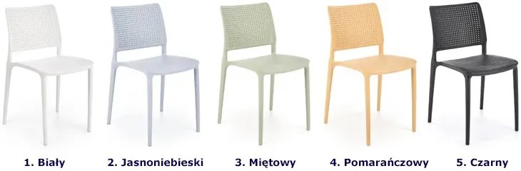 Jasnoniebieskie ażurowe krzesło ogrodowe - Pięciopoziomowa