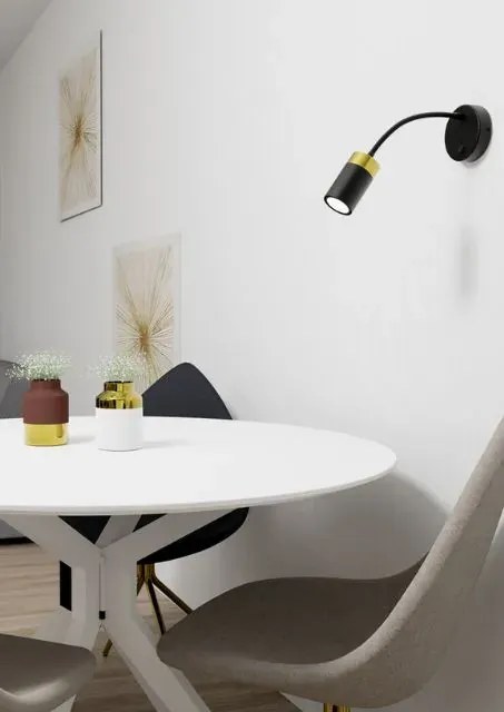 Czarno złoty metalowy kinkiet led - 4X K477 R6-R66