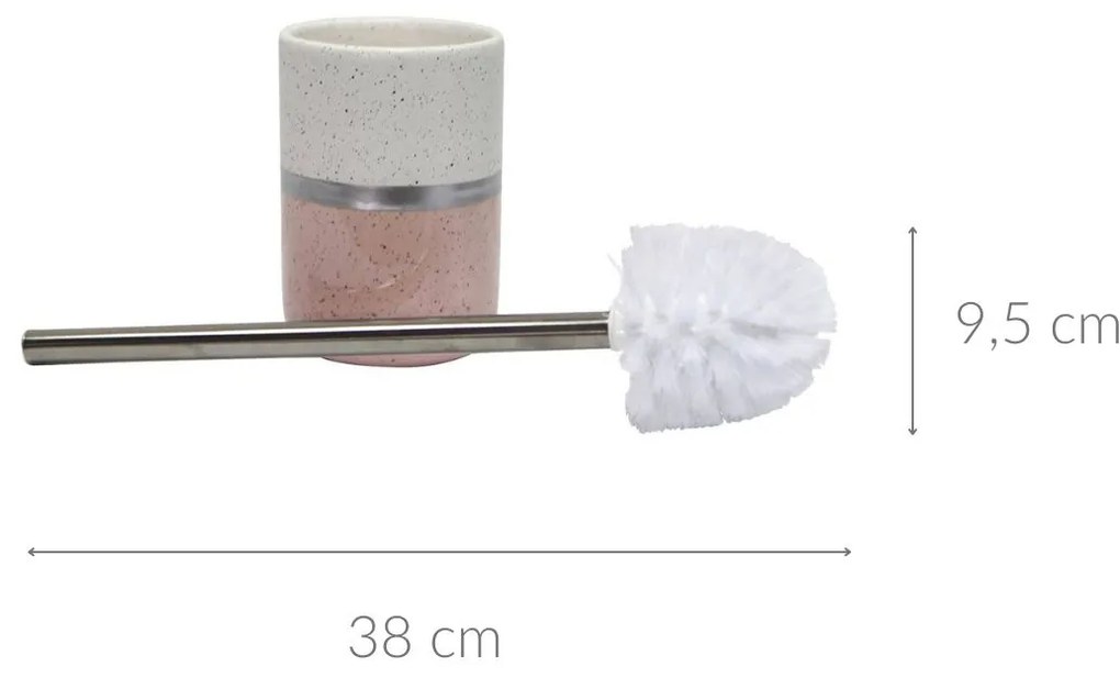 Szczotka do WC z ceramicznym pojemnikiem, 9,5 x 38 cm
