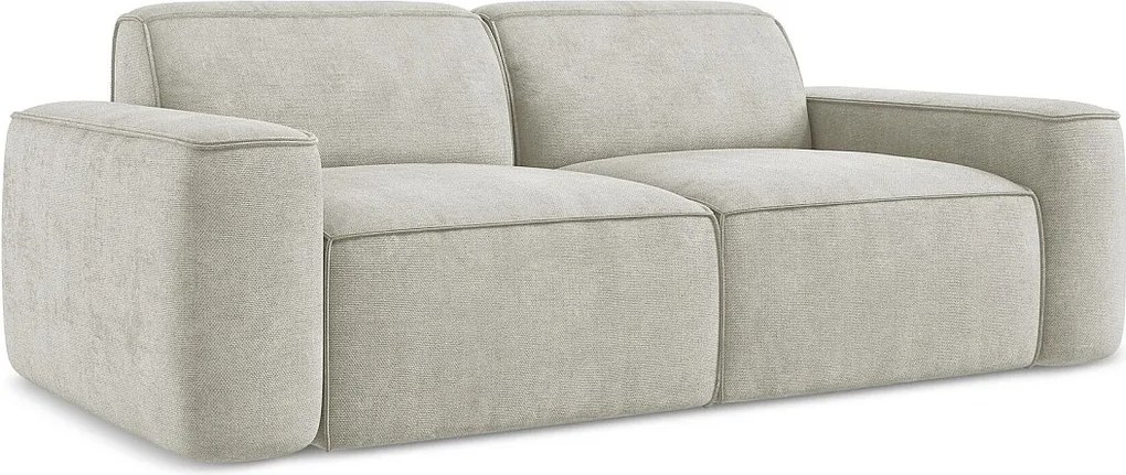 3-osobowa kanapa modułowa - z tkaniny szenilowej - perłowy - OMAO